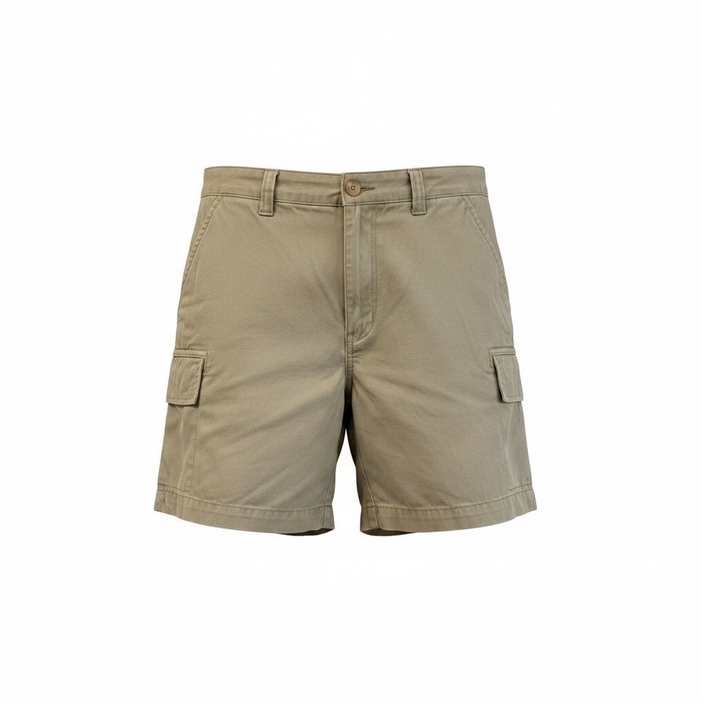 Tommy Hilfiger Women Khaki Chino Cargo Shorts Beige Cotton Size 8 W28